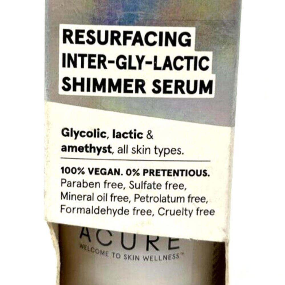 Acure Resurfacing Inter-Gly-Lactic Shimmer Serum 0.67 fl oz Each